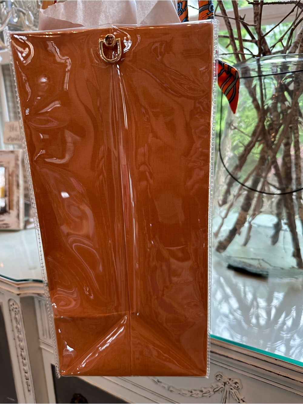 Authentic Louis Vuitton Retail Shopping Bag in A PVC with scarf wrap size Large - Picture 5 of 12